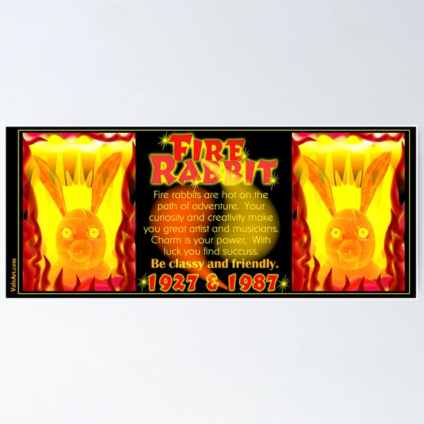 1927 1987 Chinese zodiac born Fire rabbit by Valxart.com 
