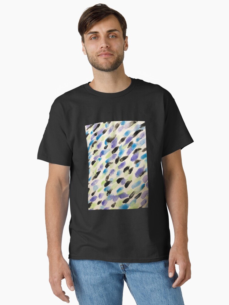 Thumbnail 2 of 7, Classic T-Shirt, Rain Watercolor - Abstract Art designed and sold by OneDayArt.