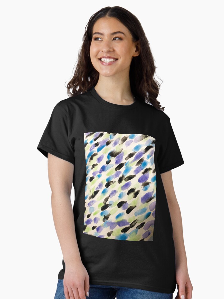 Thumbnail 1 of 7, Classic T-Shirt, Rain Watercolor - Abstract Art designed and sold by OneDayArt.