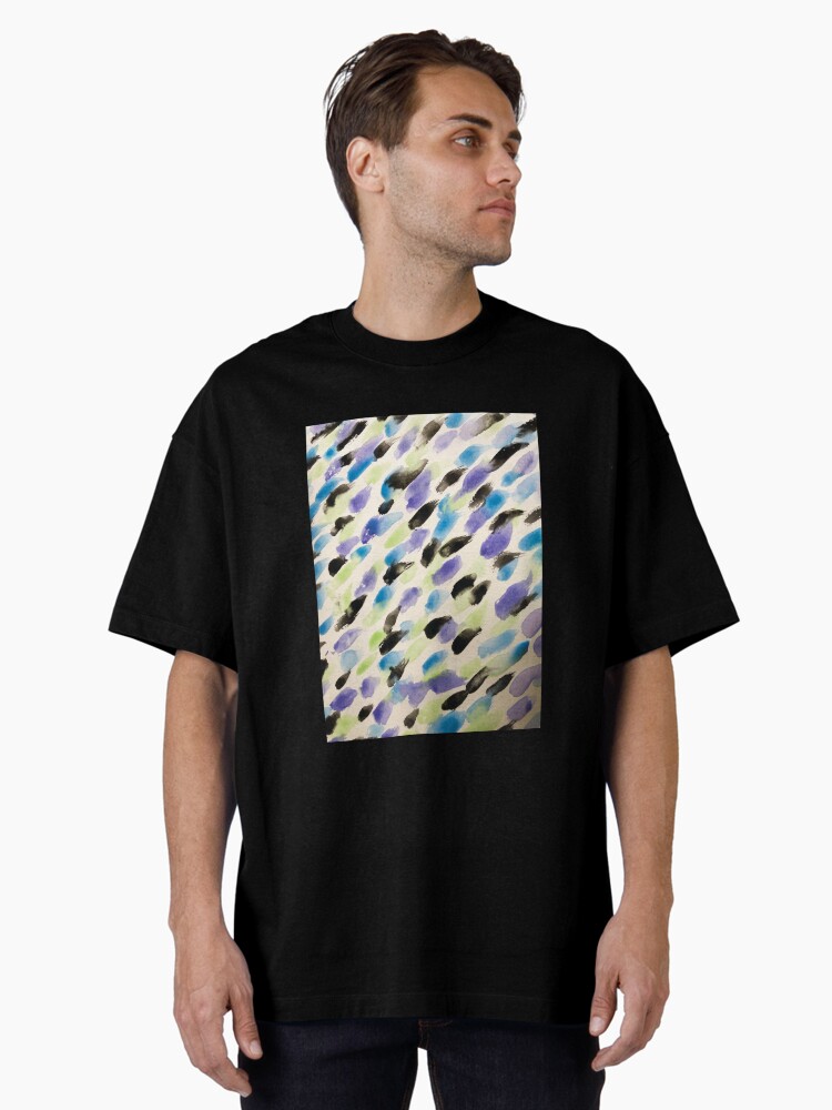 Thumbnail 1 of 7, Oversized T-Shirt, Rain Watercolor - Abstract Art designed and sold by OneDayArt.