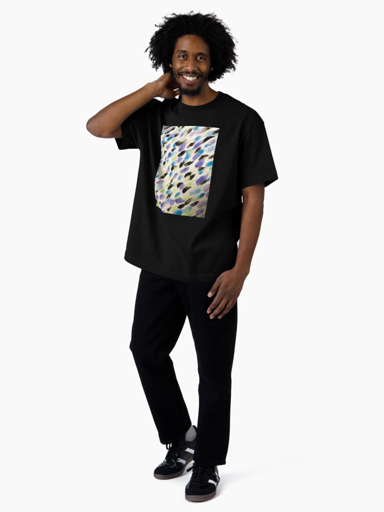 Thumbnail 4 of 7, Oversized T-Shirt, Rain Watercolor - Abstract Art designed and sold by OneDayArt.