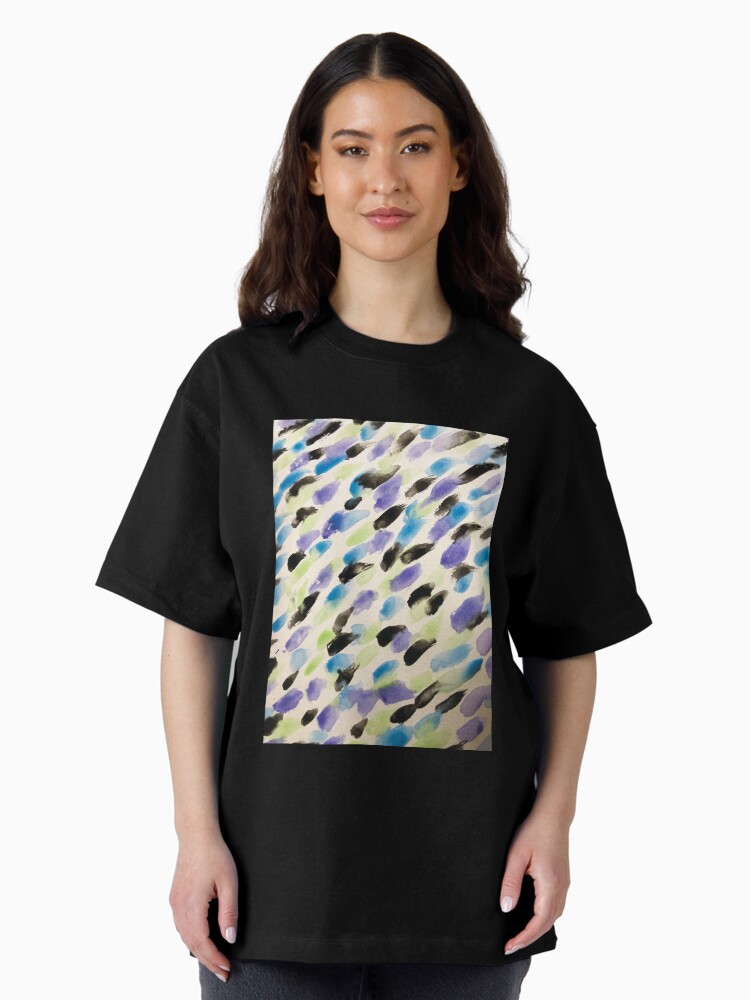 Thumbnail 2 of 7, Oversized T-Shirt, Rain Watercolor - Abstract Art designed and sold by OneDayArt.