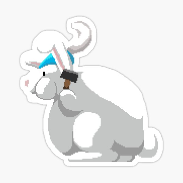 Pixel Art Building Rabbit Sticker
