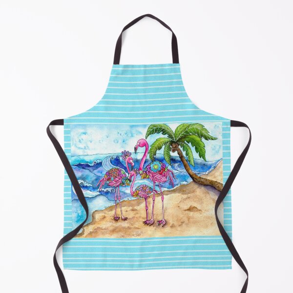 Item preview, The Flamingo Family's Day at the Beach designed and sold by ShelleyYlstArt.