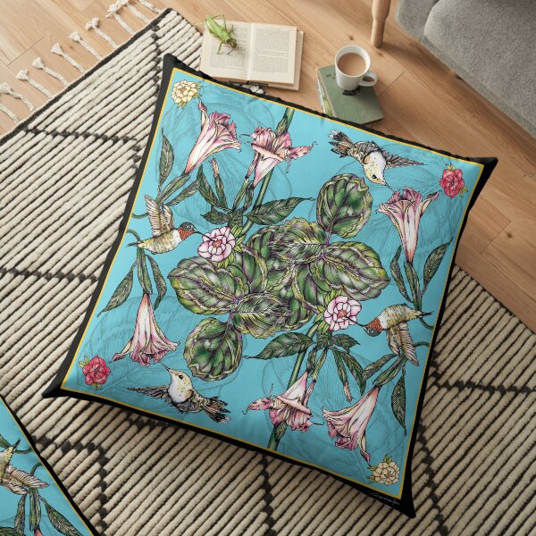 BIRDS & FLOWERS Floor Pillow