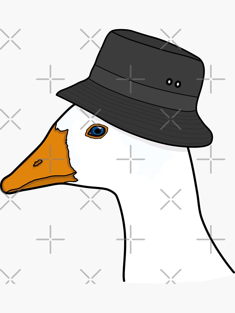 "Goose with Bucket Hat" Sticker for Sale by lojains Redbubble