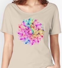 Rainbow Watercolor Paisley Flower Women's Relaxed Fit T-Shirt