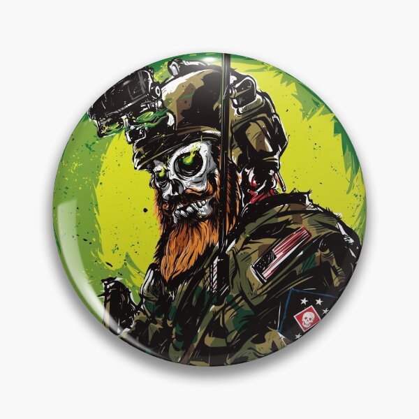 Item preview, Bearded Soldier Skull - American designed and sold by eDigi-Arts.