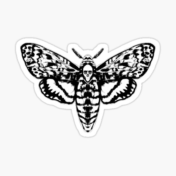 Deathhead Moth STICKER - Insect - Waterproof Art Sticker - Linocut  printmaking — Hannah Guthrie Designs