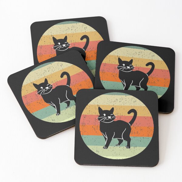 Item preview, Retro Cat - Vintage Style Cat - Black Cat designed and sold by TeesForNerds.