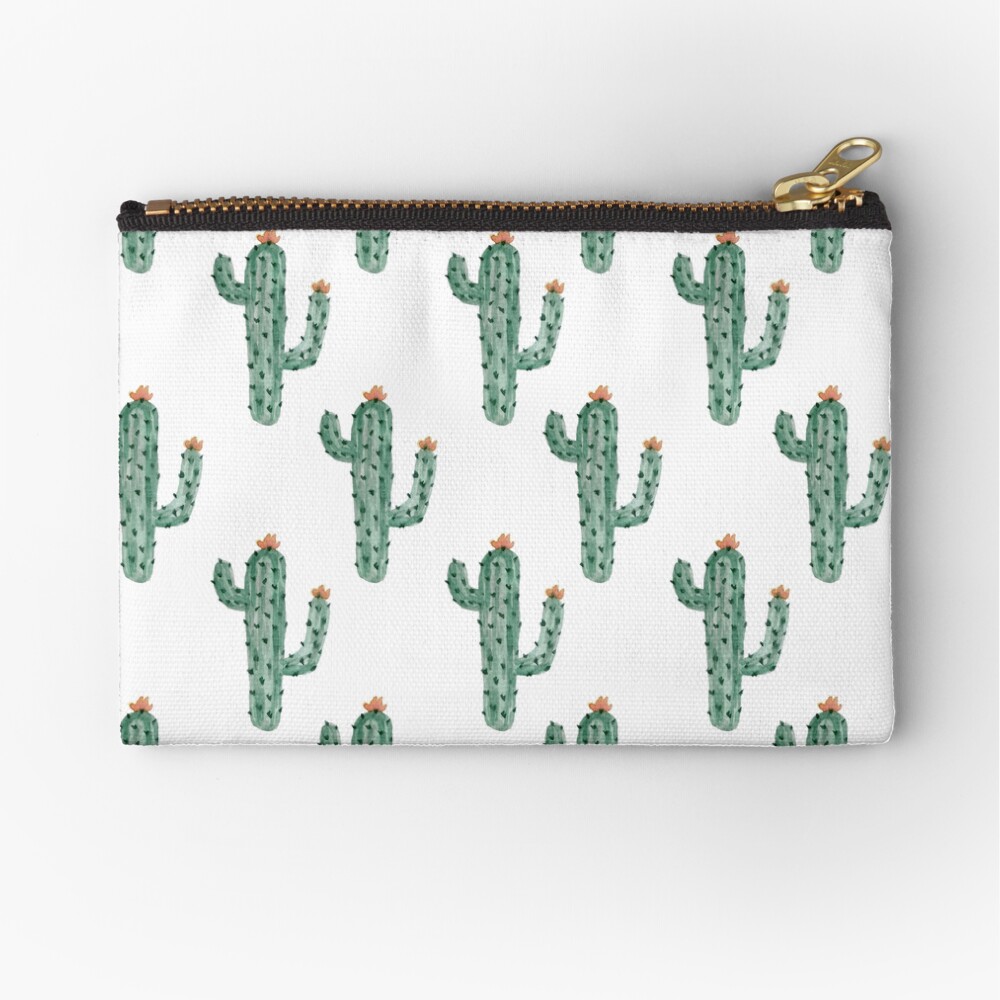 Watercolor Cactus Classic Pattern Zipper Pouch