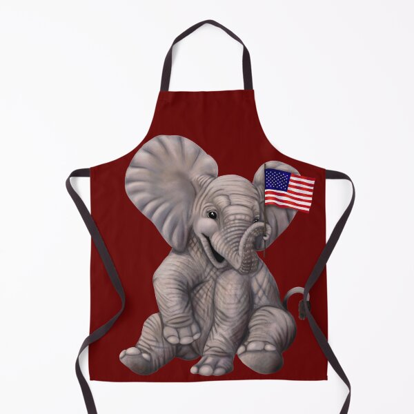 Item preview, Elephant waving the American Flag designed and sold by Mehu.