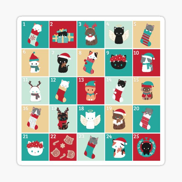 Sticker Advent Calendar Vinyl Stickers Laptop Stickers 