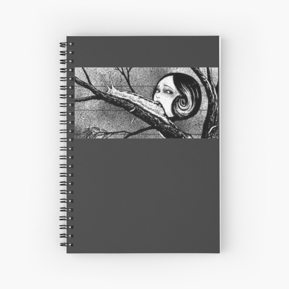 Junji Ito Scary Girl Slug Tongue Aesthetic Slug Girl Spiral Notebook