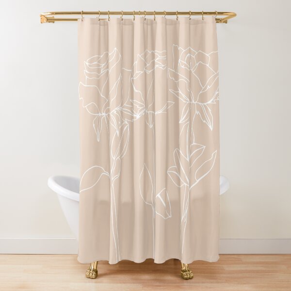 Rose June Birth Flower in Pink Shower Curtain