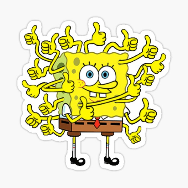 Spongebob Thumbs Up Sticker For Sale By Shining Art Redbubble