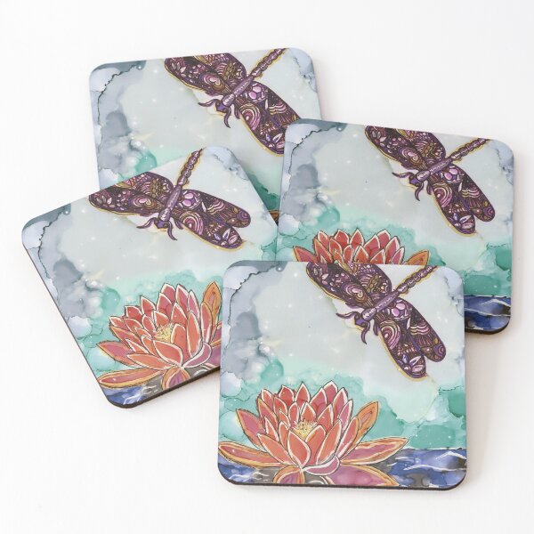 Item preview, Dragonfly Doodle Alcohol Ink Painting designed and sold by LillianConnelly.