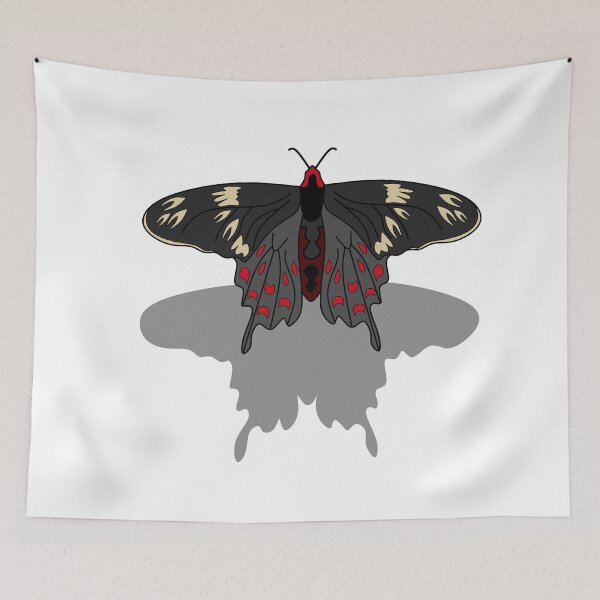 Item preview, Illustration Crimson Rose Butterfly Flying Over Its Shadow designed and sold by grounds.