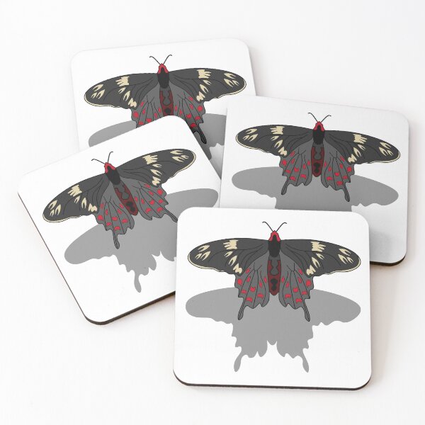 Item preview, Illustration Crimson Rose Butterfly Flying Over Its Shadow designed and sold by grounds.