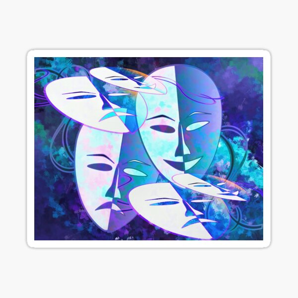 Item preview, Theater masks abstract designed and sold by geeverny.