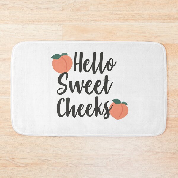 Peach Hello Sweet Cheeks printable Bath Mat