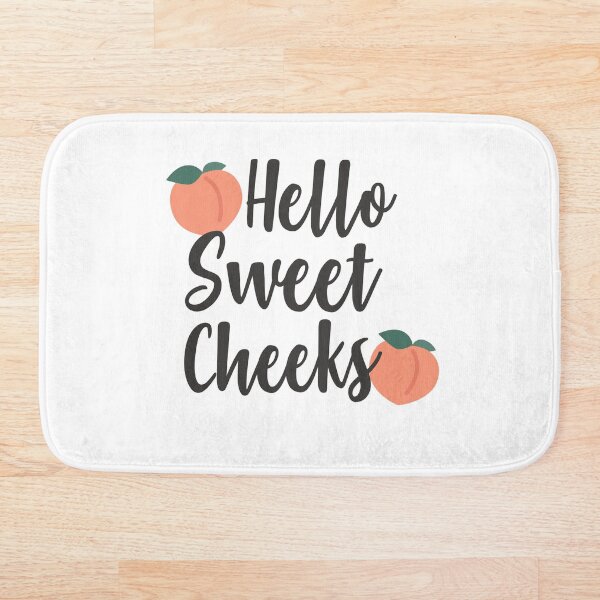 Peach Hello Sweet Cheeks printable Bath Mat