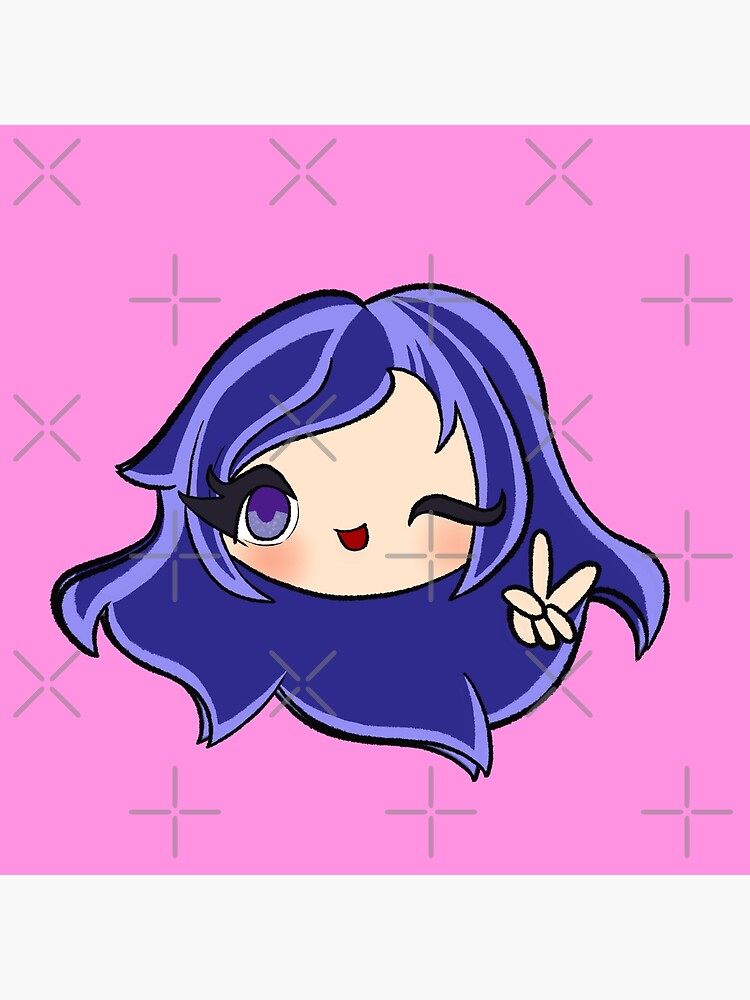 Cute Funneh Girl With A Peace Sign Art Print By Tubers Redbubble - peace sign purple shirt roblox