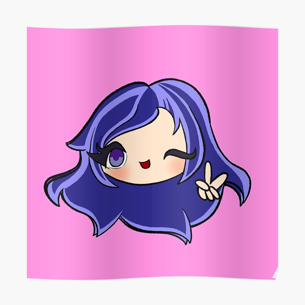 Cute Funneh Girl With A Peace Sign Art Print By Tubers Redbubble - peace sign purple shirt roblox