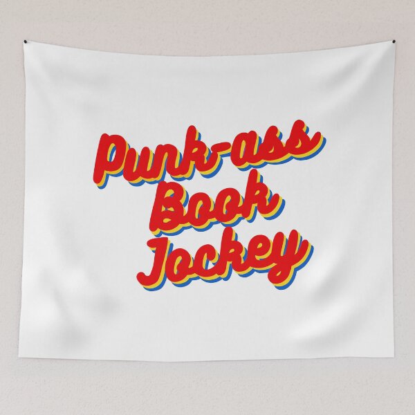 Item preview, Punk-ass Book Jockey hand-lettered retro quote designed and sold by WildeandCo.