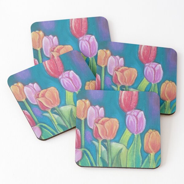 Item preview, Multicolored Tulips pastel art designed and sold by StarlightTales.