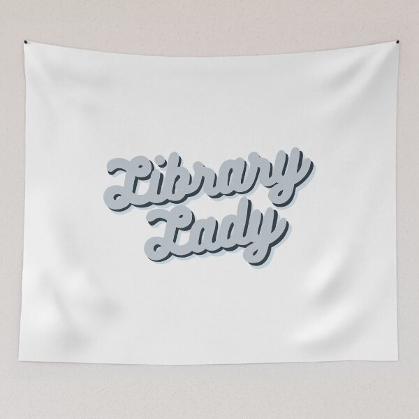 Item preview, Retro Library Lady Design in Blue designed and sold by WildeandCo.