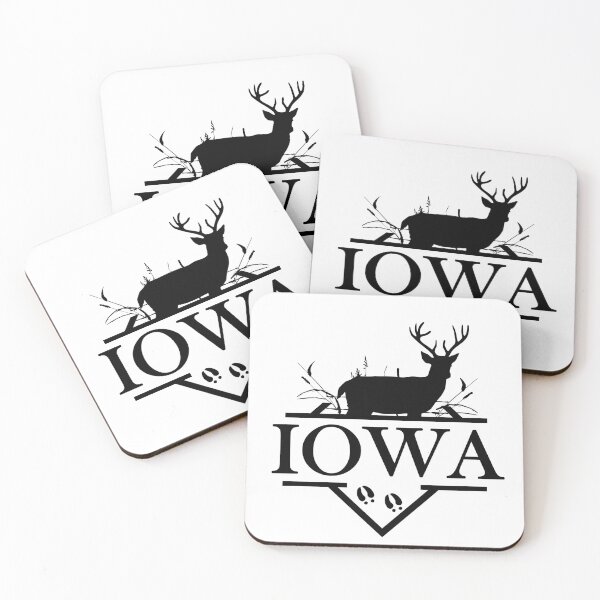 Item preview, IOWA-STANDING BUCK-BLACK designed and sold by kharney06.