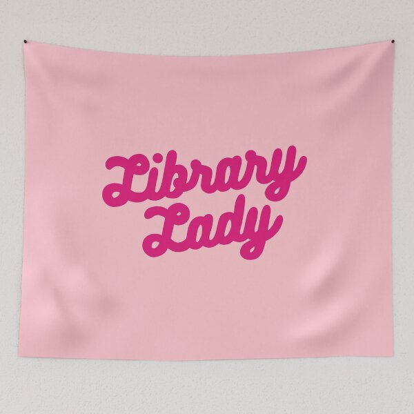 Item preview, Retro Library Lady Design in Hot Pink with Pink Background designed and sold by WildeandCo.