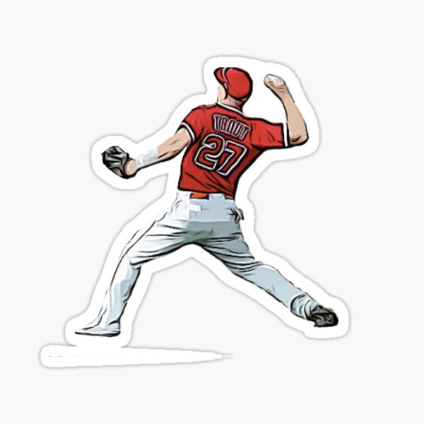 Mike Trout #27 Los Angeles Anaheim Baseball Sticker for Sale by Sportsmem