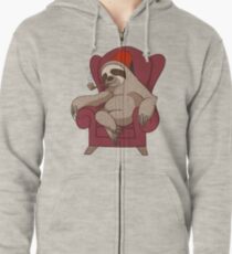 Sophisticated Sloth Zipped Hoodie