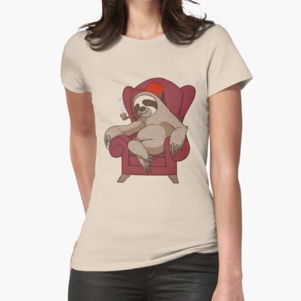 Sophisticated Sloth Fitted T-Shirt