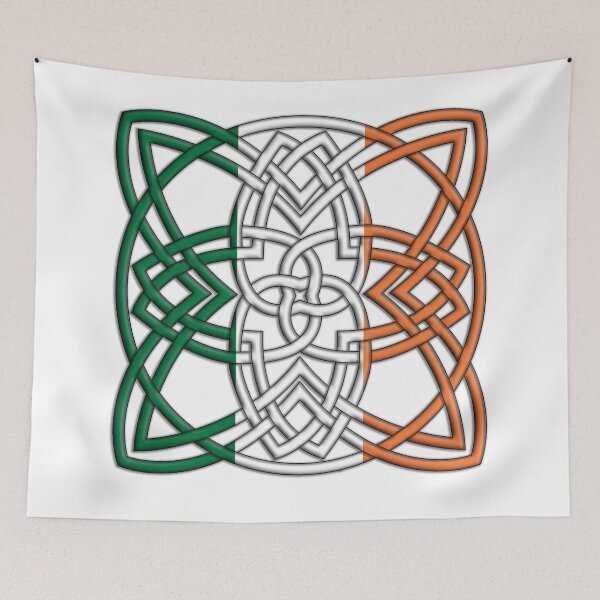 Item preview, Celtic Knot over Irish Flag designed and sold by Susan Segal.
