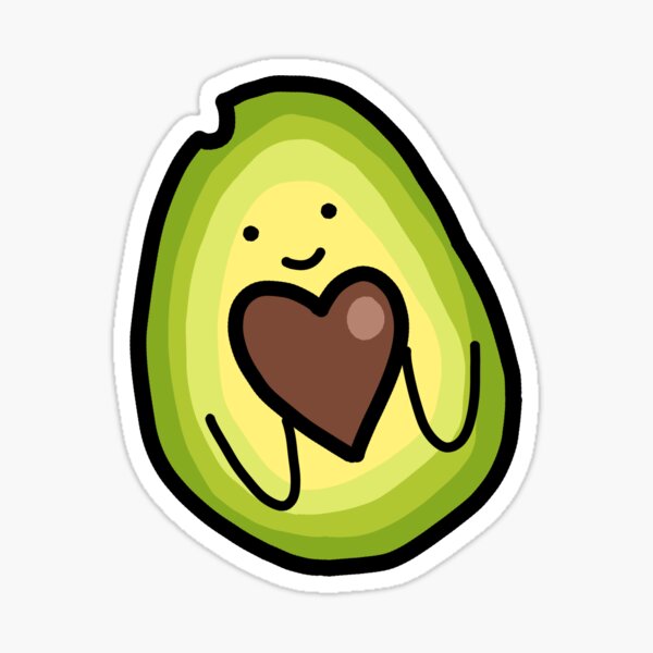 heart pit avocado Sticker