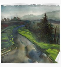 back road in alsea oregon Poster