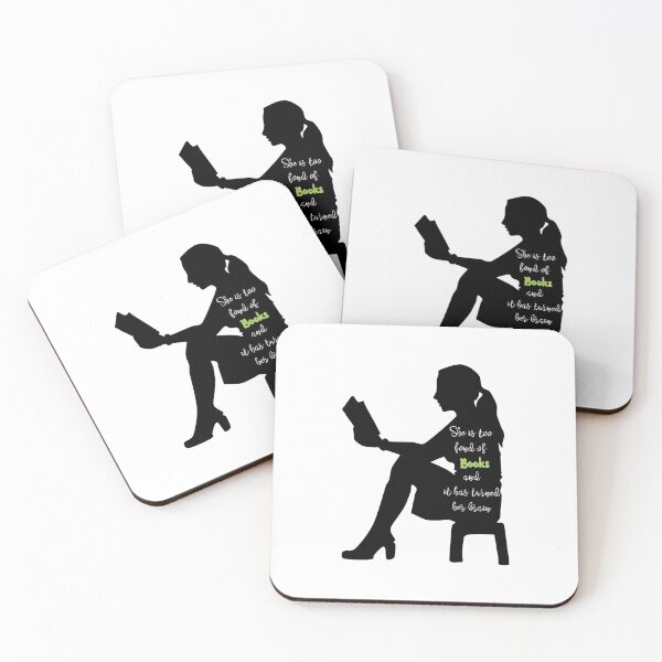 Item preview, she is too fond of books silhouette vinyl sticker designed and sold by Rokay Arts.