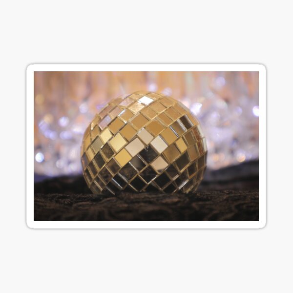 Gold Disco ball Sticker for Sale by lilkenz