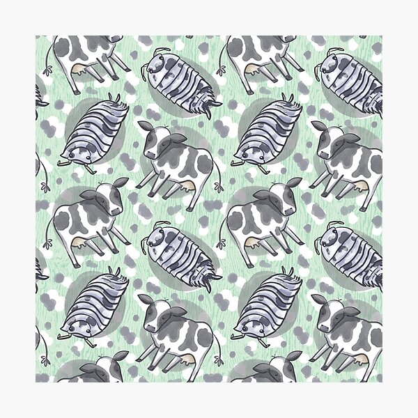 Dairy Cow Isopods- Green Photographic Print