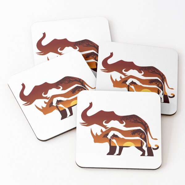 Item preview, Africa's Big Five Animals Silhouettes designed and sold by CherryTrabbit.