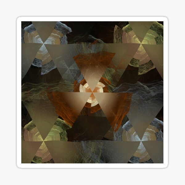 Triangle Fire/Water Elemental Fractal Artwork Sticker