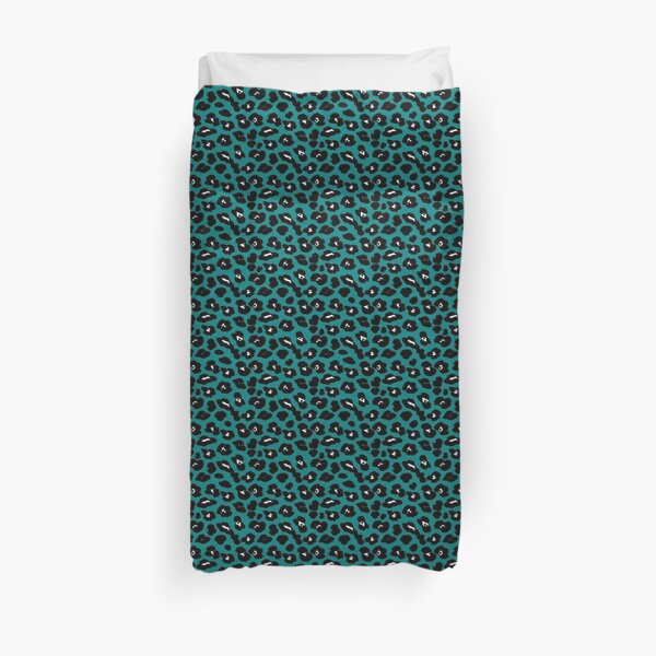 Teal Lovely Leopard Animal Print Cheetah Cat Duvet Cover