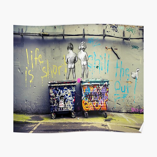 Banksy Life is Short Chill the Duck Out Poster