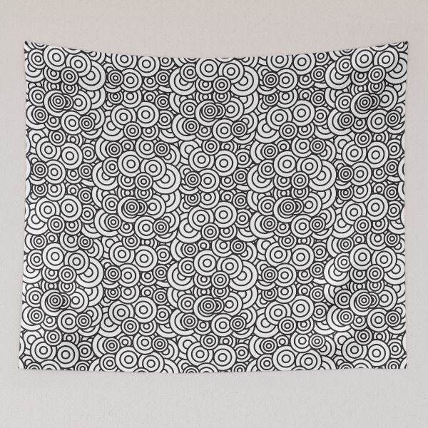 Item preview, Black and white circle doodle pattern version 1 designed and sold by smARTwork.