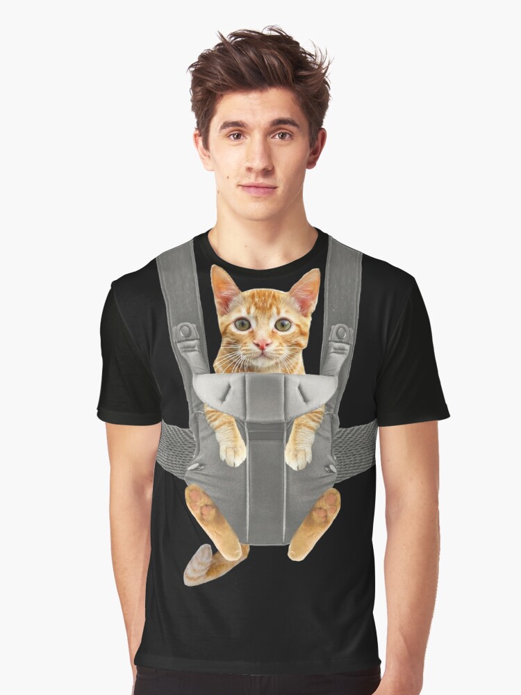 cat in carrier shirt