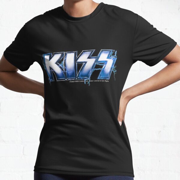 KISS rock music band - Blue Lightning Logo Active T-Shirt