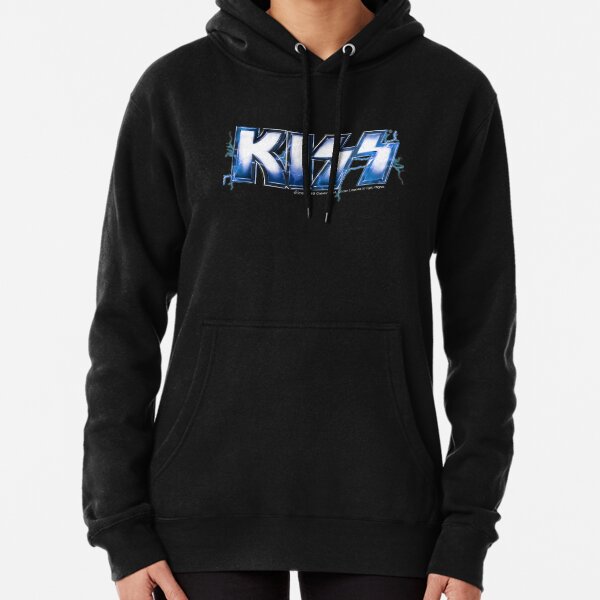 KISS rock music band - Blue Lightning Logo Pullover Hoodie